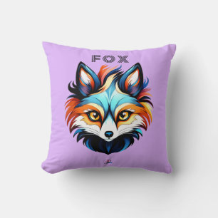 Der Bunte Fuchs - Kopf Portrait Throw Pillow