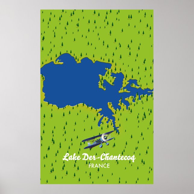 Der chantecoq France lake map Poster (Front)