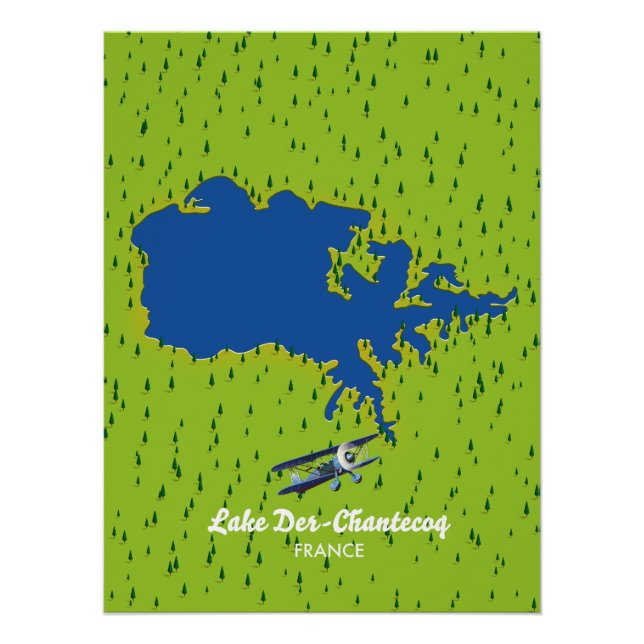 Der chantecoq France lake map Poster (Front)