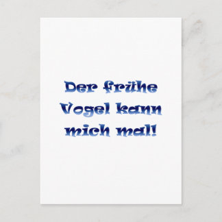 Der frühe Vogel kann mich mal Postcard