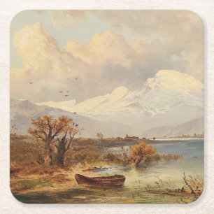 Der Haider See – Emil Barbarini Square Paper Coaster