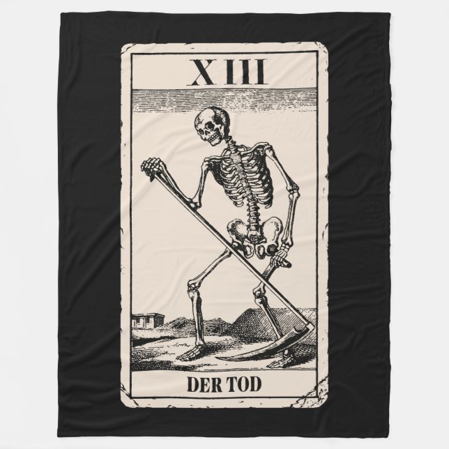 Der Tod / Death Tarot Card Fleece Blanket (Front)
