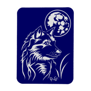 Der träumende junge Wolf Premium Flexi Magnet