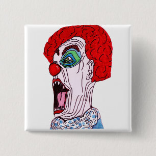 DERANGED CLOWN magnet 2 Inch Square Button