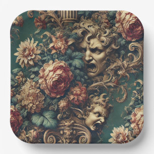 Deranged Decadence – Gothic Victorian Floral  Paper Plate