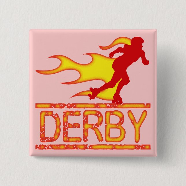 Derby 2 Inch Square Button (Front)