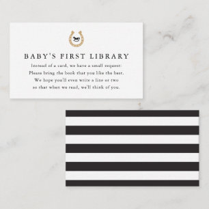 Derby Baby Shower Book Request Baby's 1st Library Enclosure Card