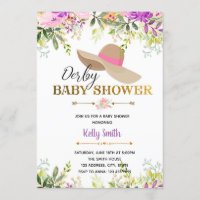 Derby baby shower party invitation