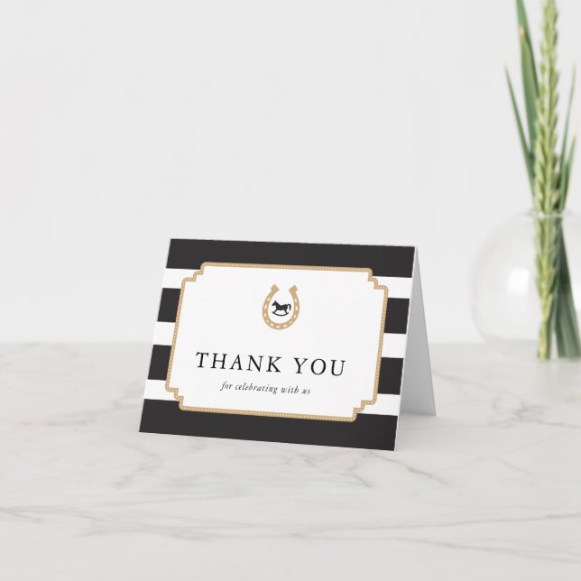 Derby Baby shower plié Merci Cartes de notes (Devant)