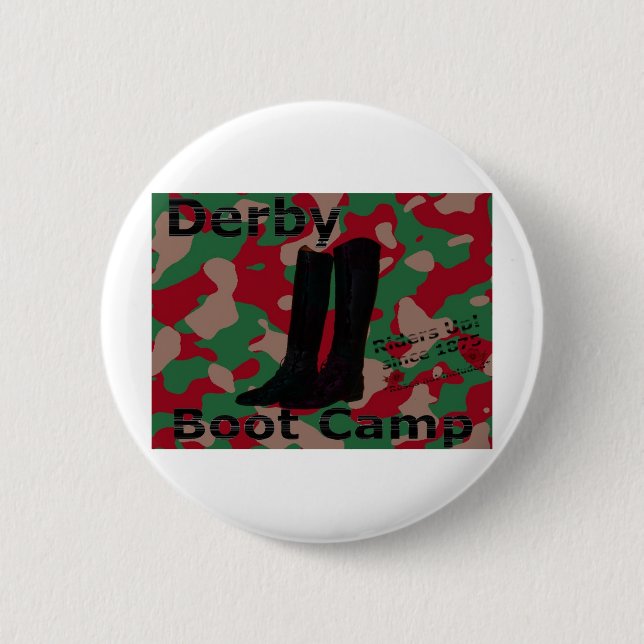 Derby boot camp! 2 inch round button (Front)