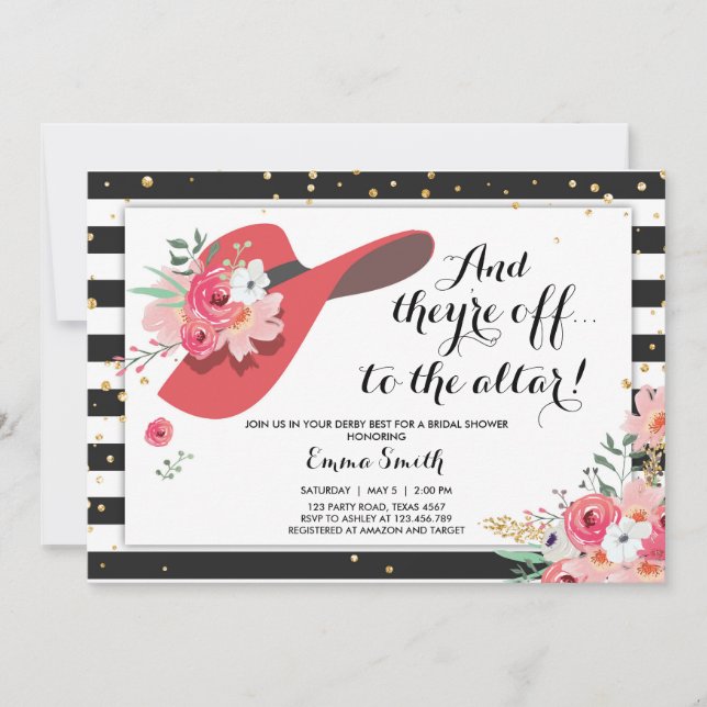 Derby Bridal Shower Invitation Wear a Hat Horse (Front)