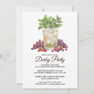 Derby Day Mint Julep Horse Race Party Invitation