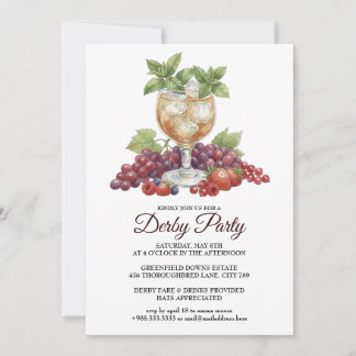 Derby Day Mint Julep Horse Race Party Invitation