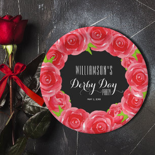 Derby Day Paper Red Roses Plate