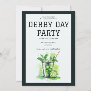 Derby Day Party Invitation Mint Julep Kentucky Der
