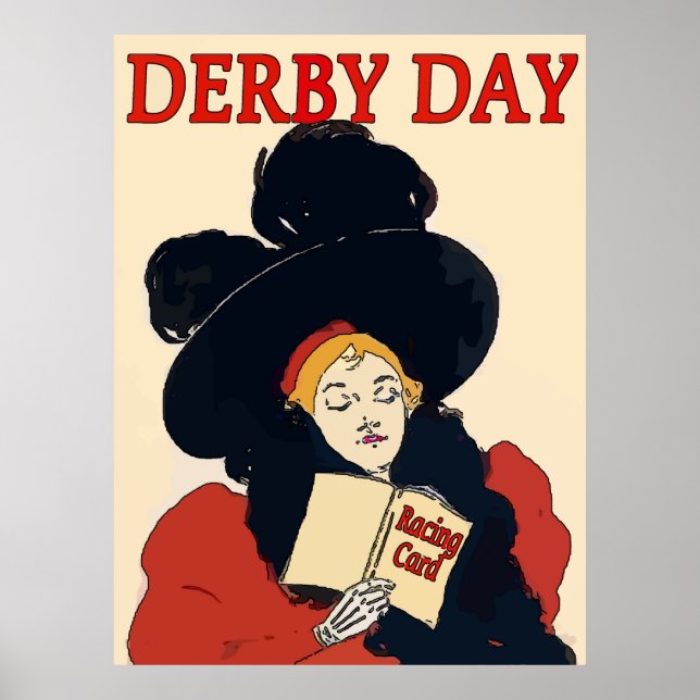 Derby Day Vintage Woman Poster (Front)