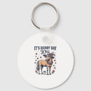 Derby Day Y’all Horse Floral Hat Keychain