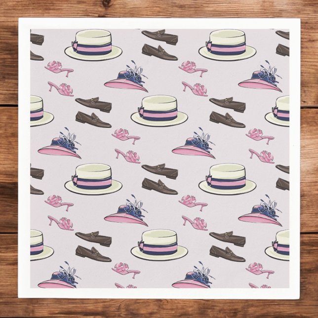 Derby Fancy Hats and Shoes Pattern Preppy Napkin (Creator Uploaded)