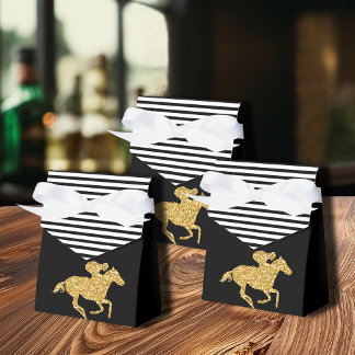 Derby Gold Racehorse and Jockey Favor Box