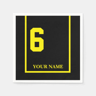 Derby Horse Race Black 6 Personalized Paper Napkin