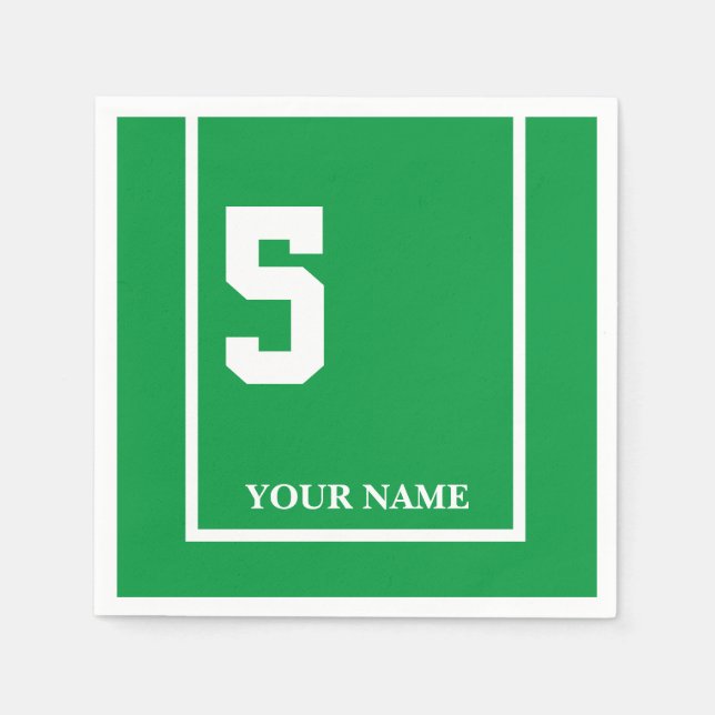 Derby Horse Race Green 5 Personalized Paper Napkin (Front)
