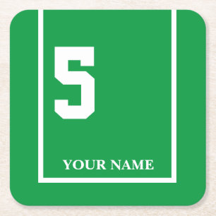 Derby Horse Race Green 5 Personalized Square Paper Coaster
