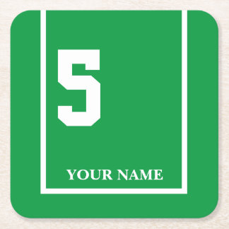 Derby Horse Race Green 5 Personalized Square Paper Coaster