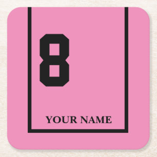 Derby Horse Race Pink 8 Personalized Square Paper Coaster