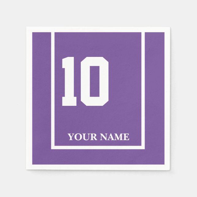 Derby Horse Race Purple 10 Personalized Napkin (Front)