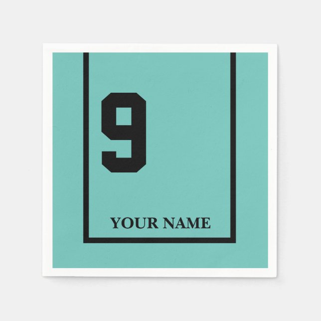 Derby Horse Race Turquoise 9 Personalized Napkin (Front)