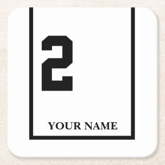 Derby Horse Race White 2 Personalized Square Paper Coaster