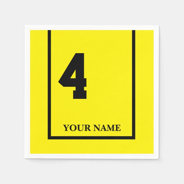Derby Horse Race Yellow 4 Custom Paper Napkin (Front)