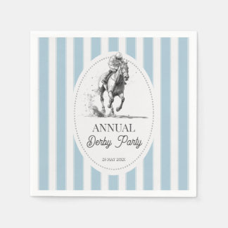 Derby horse racing party retro stripes monogrammed napkin