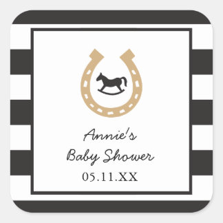 Derby Horseshoe Baby Shower Personalized Stickers