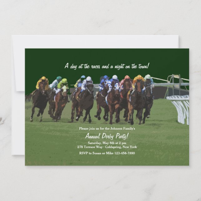 Derby Inspiration Horse Racing Invitation (Devant)