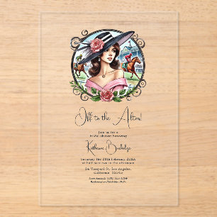 Derby-Inspired "Off to the Altar" Bridal Shower Acrylic Invitations