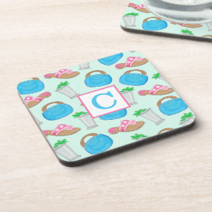 Derby Mint Julep Bermuda Bag Preppy Monogram Coaster