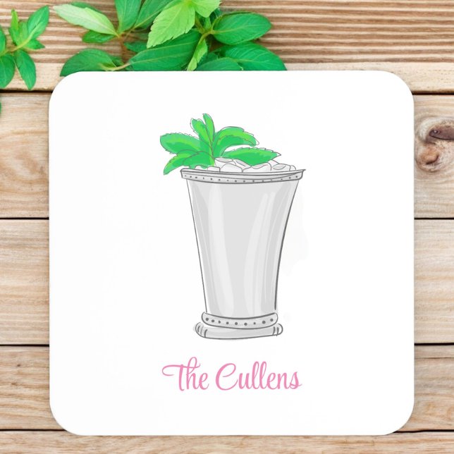 Derby Mint Julep Personalized Preppy Coaster (Creator Uploaded)