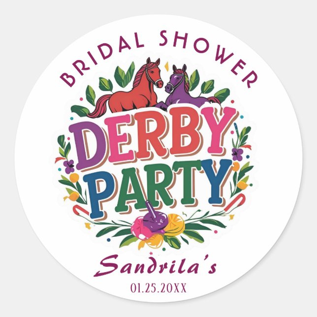 DERBY PARTY CLASSIC ROUND STICKER (Front)
