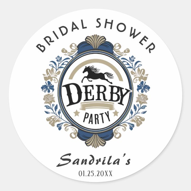 DERBY PARTY CLASSIC ROUND STICKER (Front)