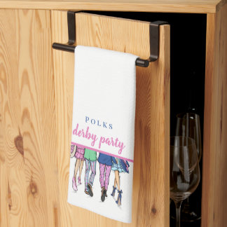 Derby Party Horse Racing Fashion Preppy Custom Kitchen Towel
