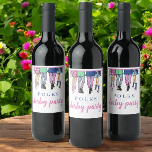Derby Party Horse Racing Fashion Preppy Custom Wine Label