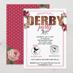 Derby Party Horse Racing Roses Invitation