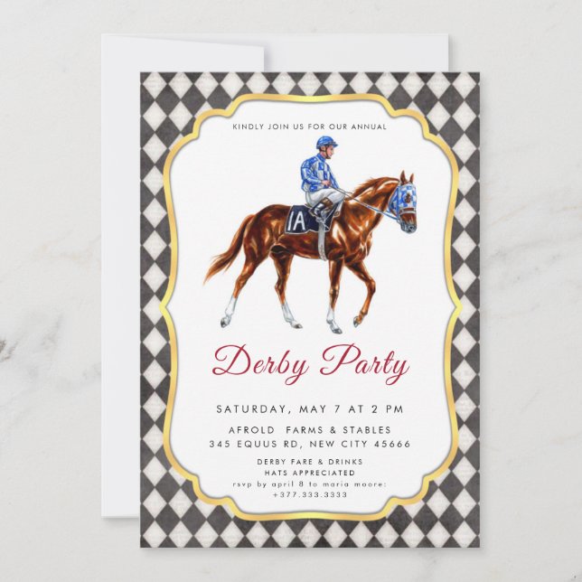 Derby Party Invitation (Devant)