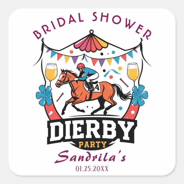 DERBY PARTY SQUARE STICKER (Front)