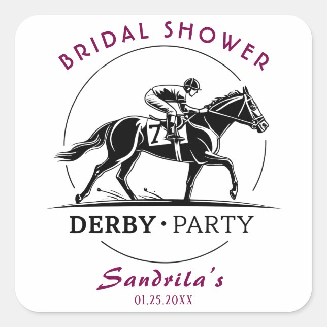 DERBY PARTY SQUARE STICKER (Front)
