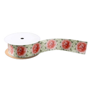 Derby Red Rose on Lime Dots Ribbon Satin Ribbon