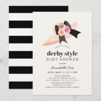 Derby Style Big Hat Rose Baby Shower