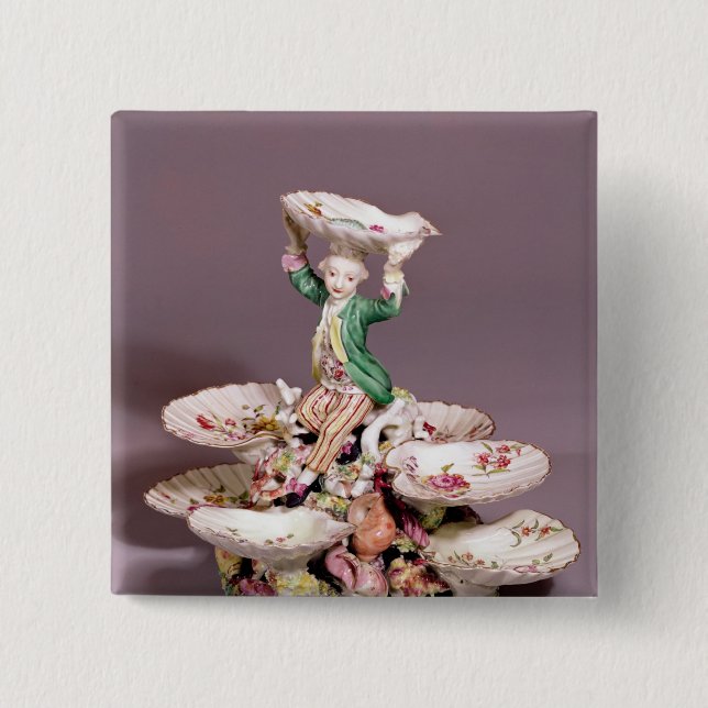 Derby table centrepiece, 1760-65 2 inch square button (Front)