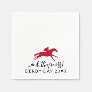 Derby Theme   Jockey and Race Horse Custom Napkin